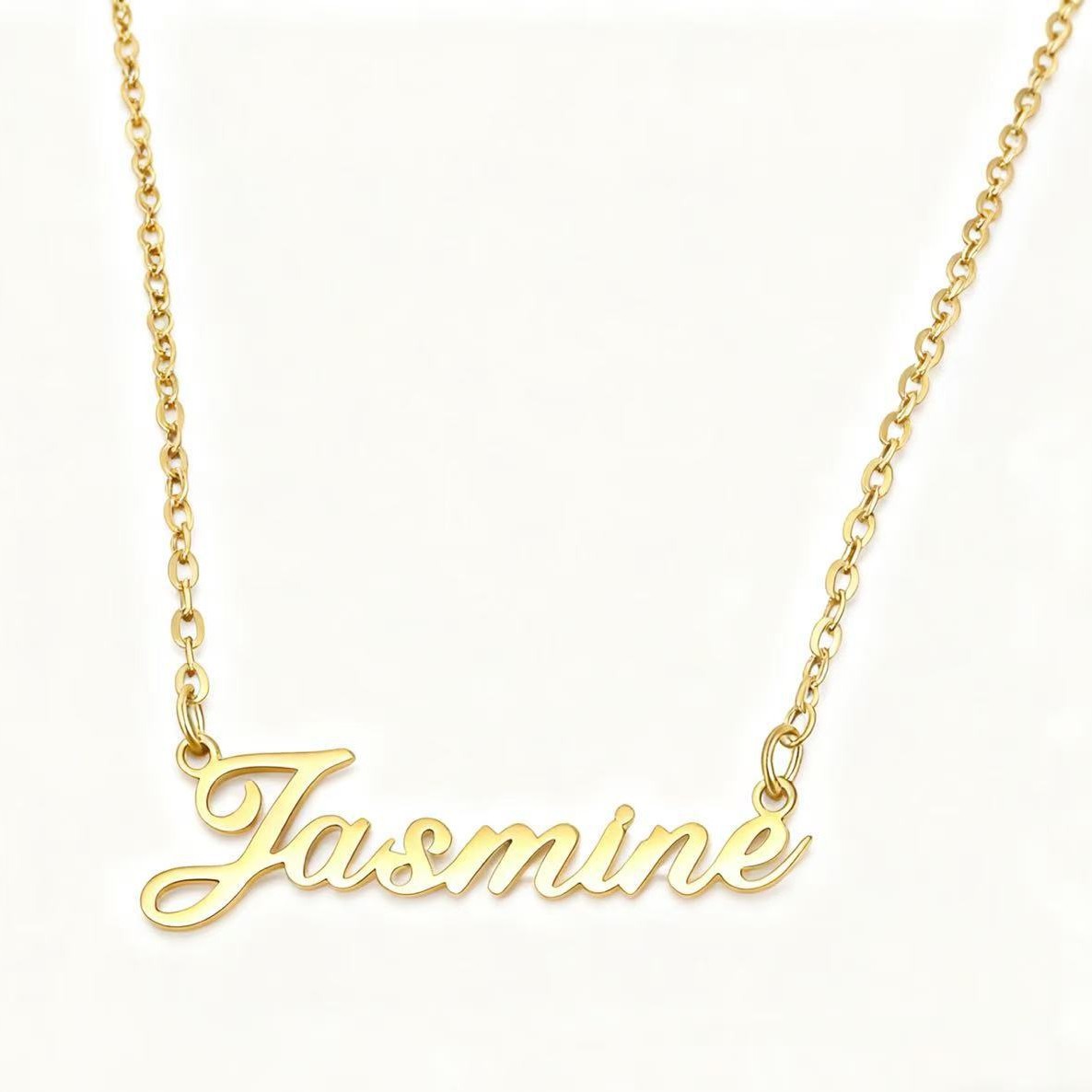 Name Real Gold Plated English Letters And Numbers Necklace
