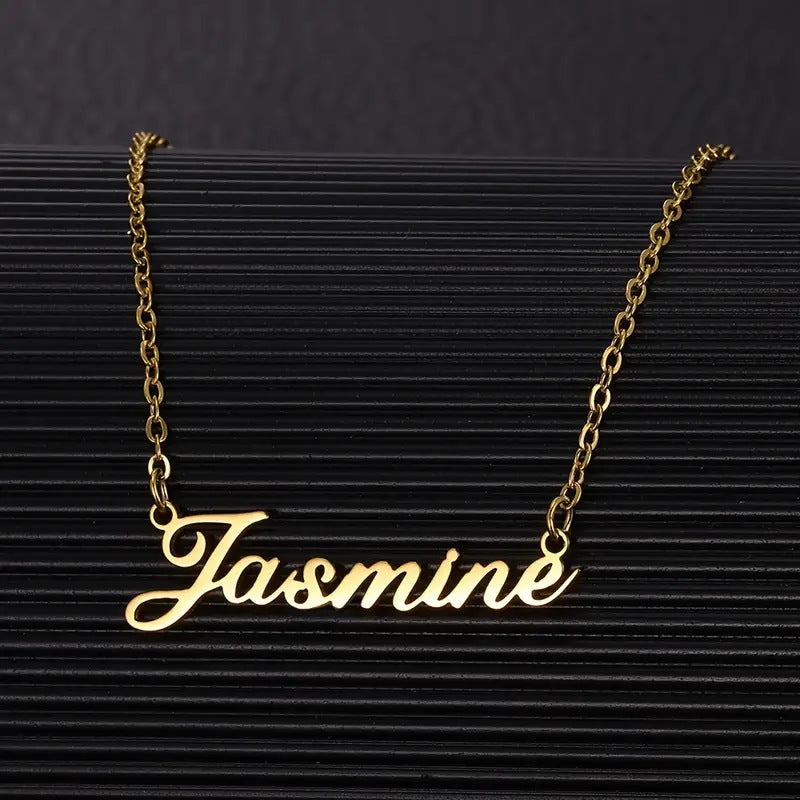 Name Real Gold Plated English Letters And Numbers Necklace