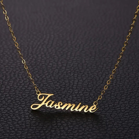 Name Real Gold Plated English Letters And Numbers Necklace